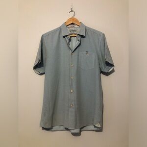 Ted Baker Blue Geometric Short Sleeve Shirt Size 4 Men’s Large Button Down